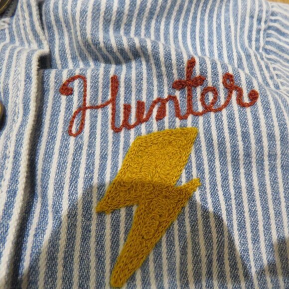 HEY GANG The Kids Chore Coat Railroad Stripe Embroidered - Kid's Size 12 Months - Picture 5 of 13
